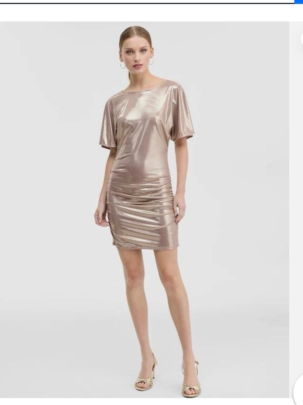 BOSS Crystal Ruched Lamé Minidress